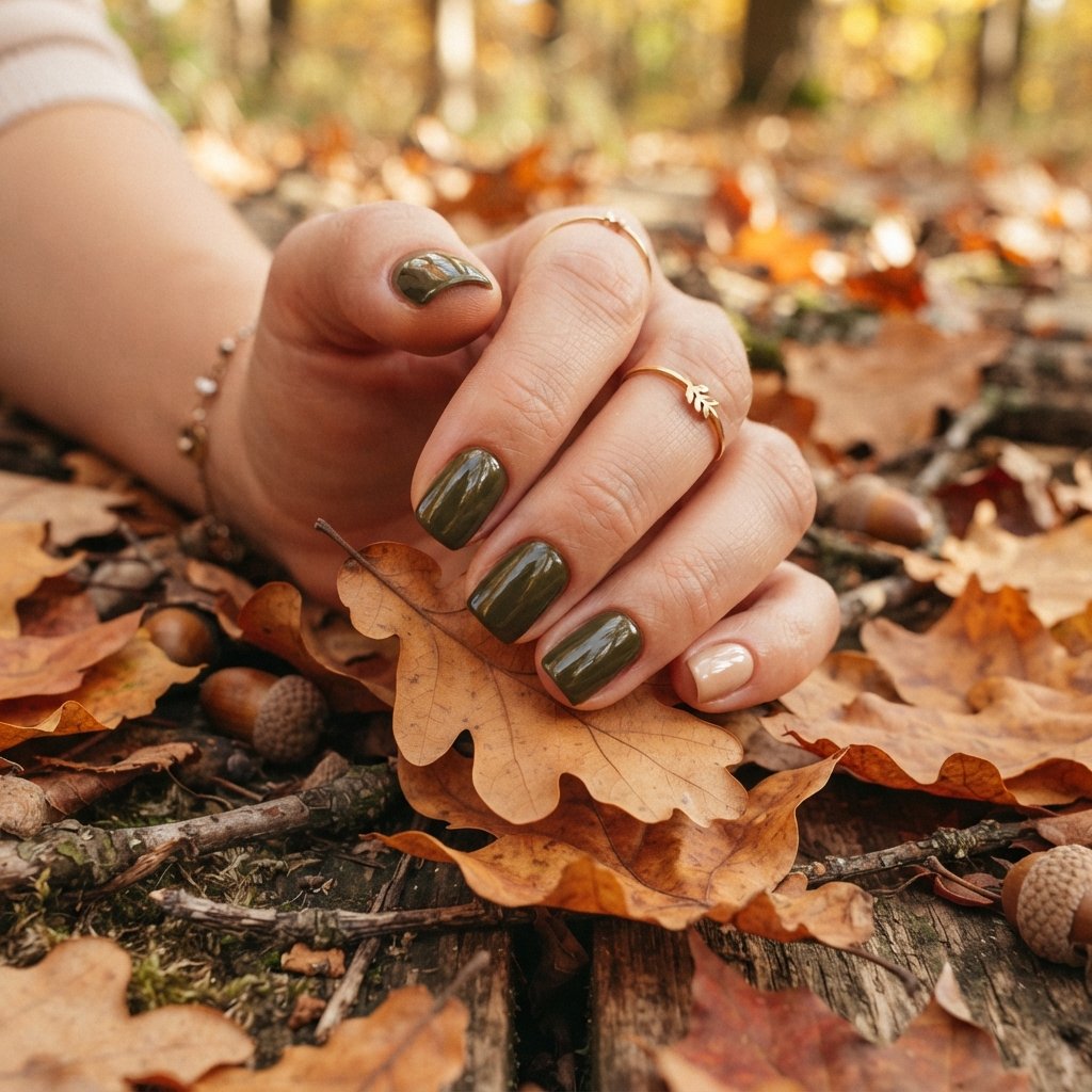 25 November Nails Fall Ideas You'll Want to Save Now 5 Olive Green Nail Ideas