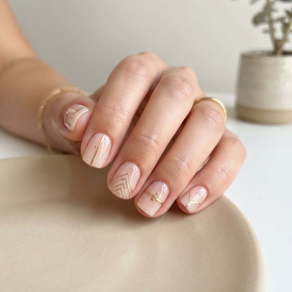 27 Best November Nail Ideas Short for Fall Vibes 9 Negative Space November Nail Ideas