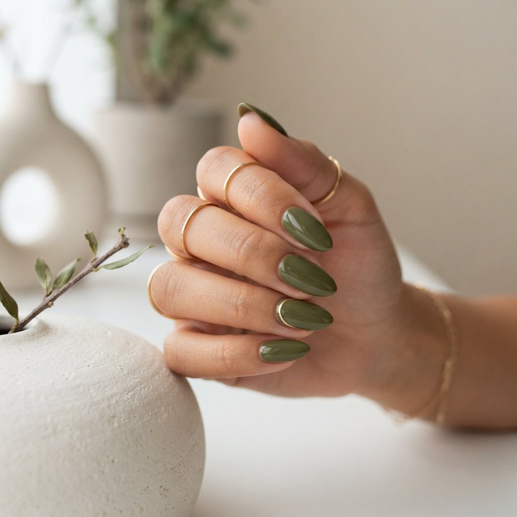 Olive Green Nail Ideas