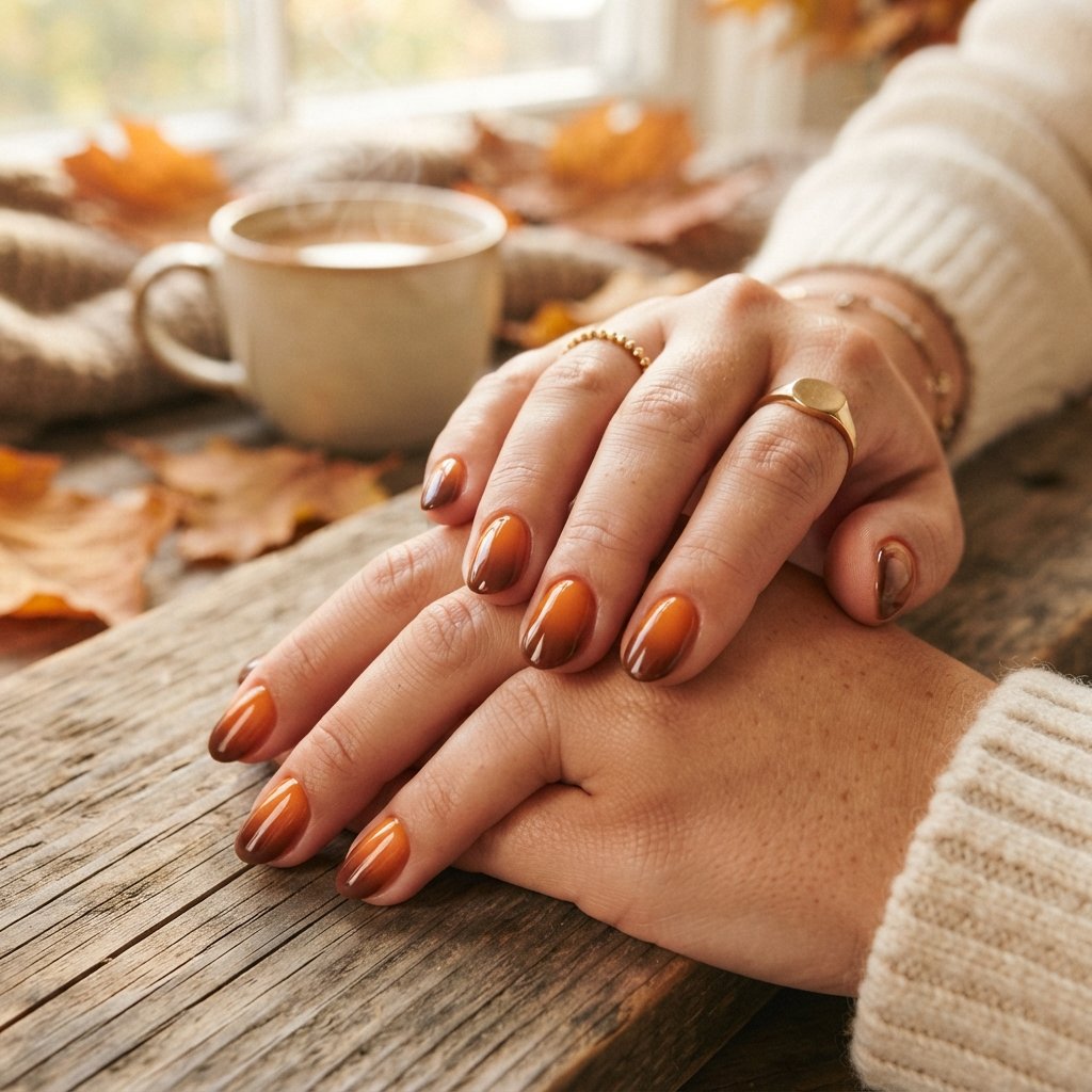 27 Best November Nail Ideas Short for Fall Vibes 12 Ombre November Nail Ideas