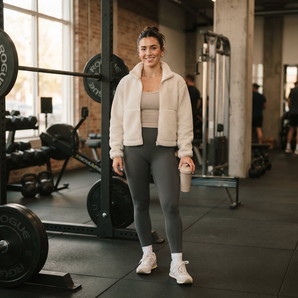 Neutral Tone Cold weather workout look Ideas