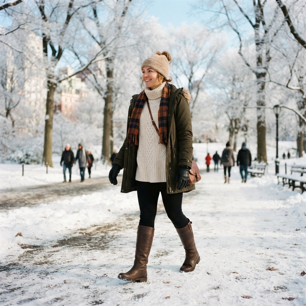 Fleece-Lined Leggings Outfit Idea
