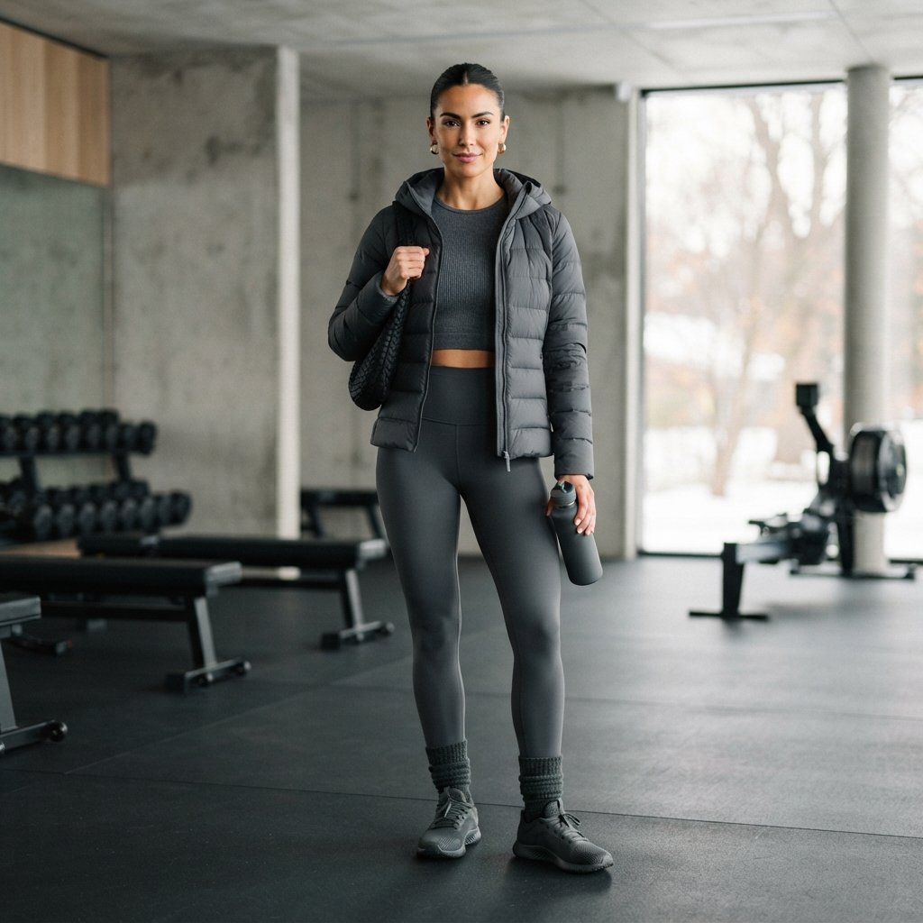 Monochrome Winter training outfit Ideas