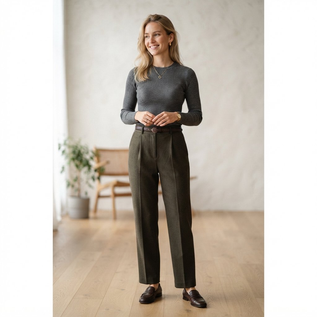 Ribbed Knit Sweater Outfit Ideas