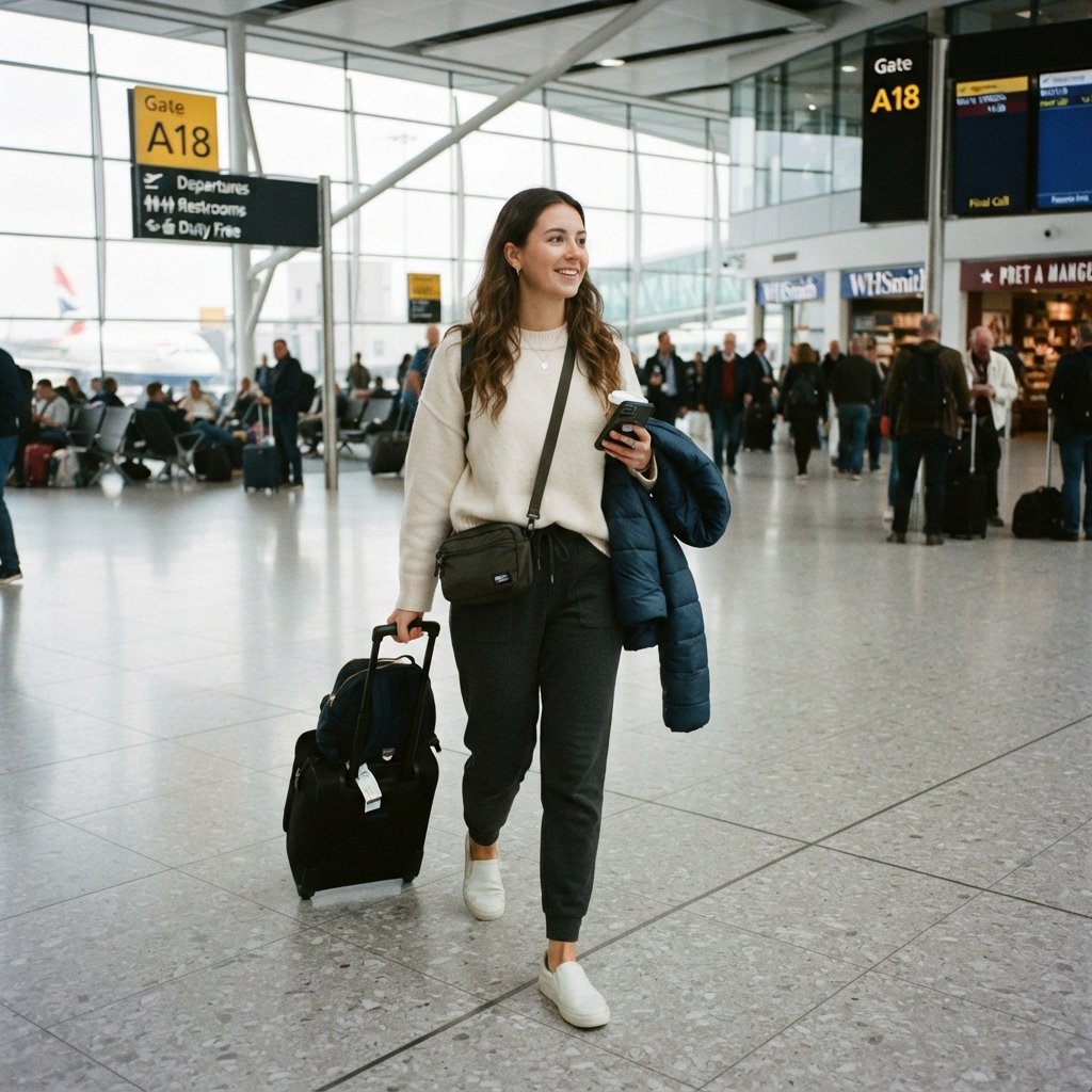 Boston Airport Travel Outfit Idea