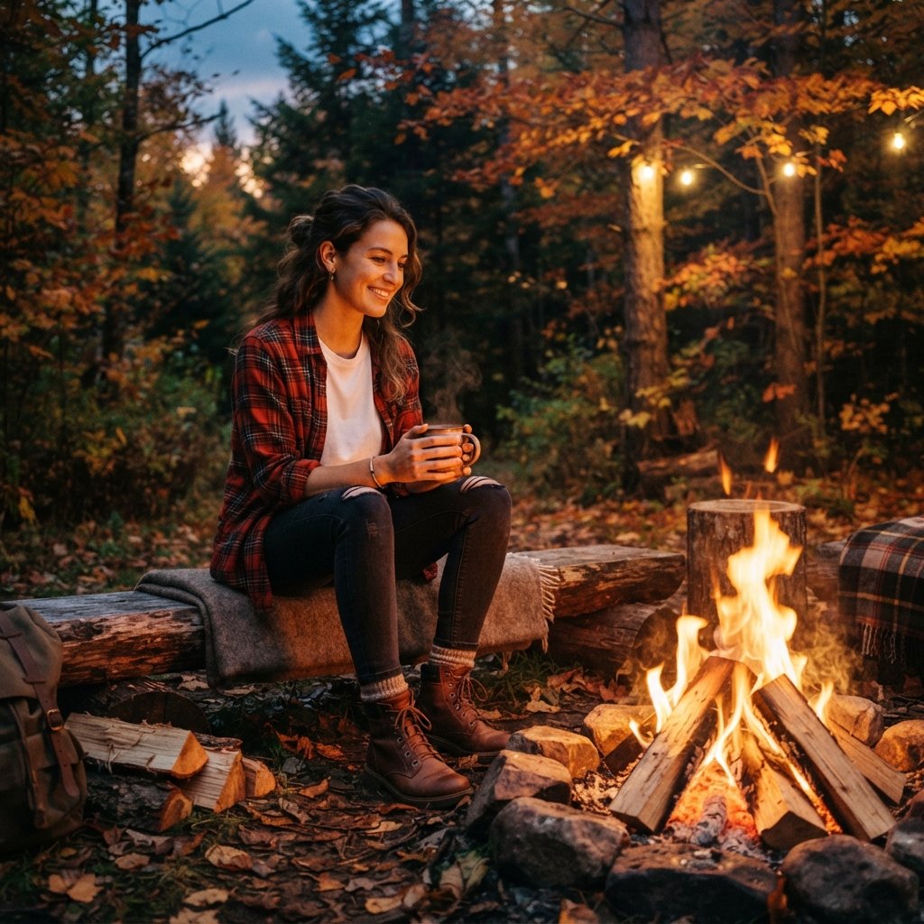 Cozy Flannel Camping Outfit Ideas