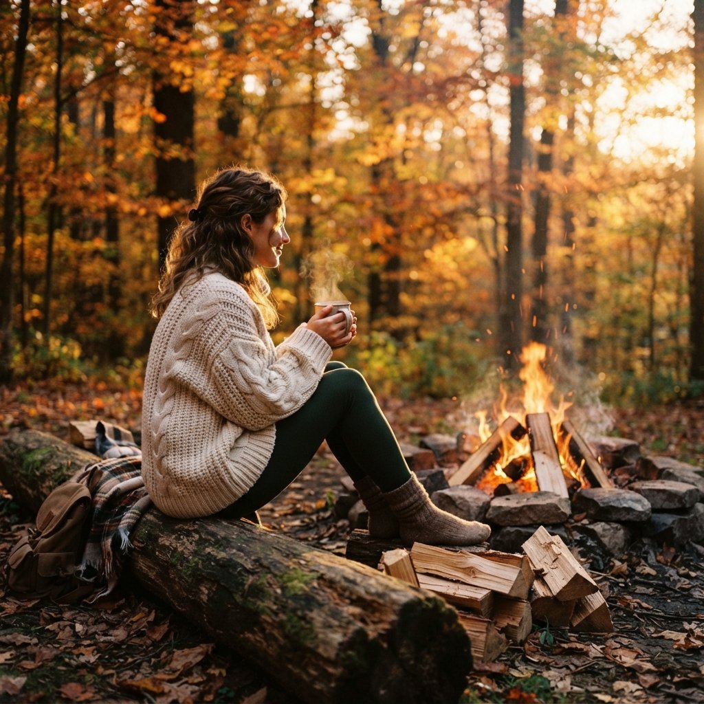 Oversized Sweater Camping Outfit Ideas