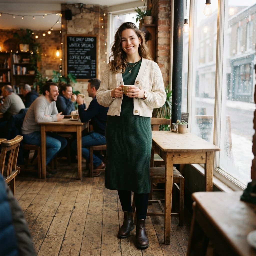 Winter Dress with Tights Idea