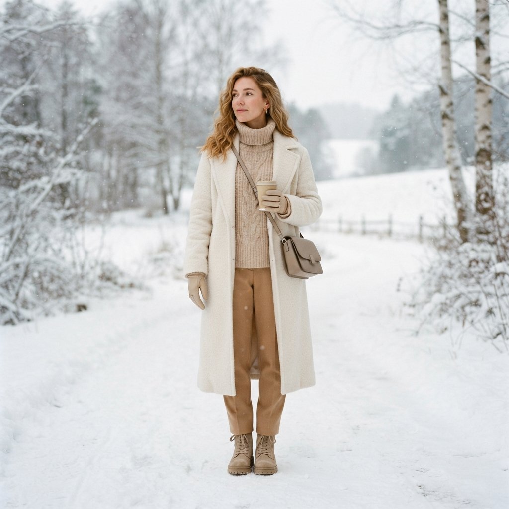 Neutral Tone Winter Outfits cold Idea