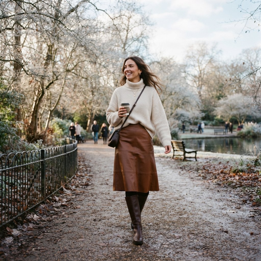 Chunky Knit and Skirt Idea