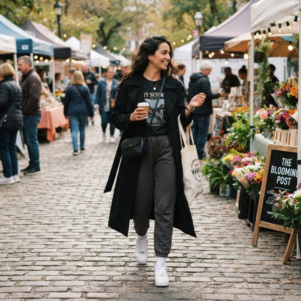 Black Trench Coat Weekend Outfit Ideas