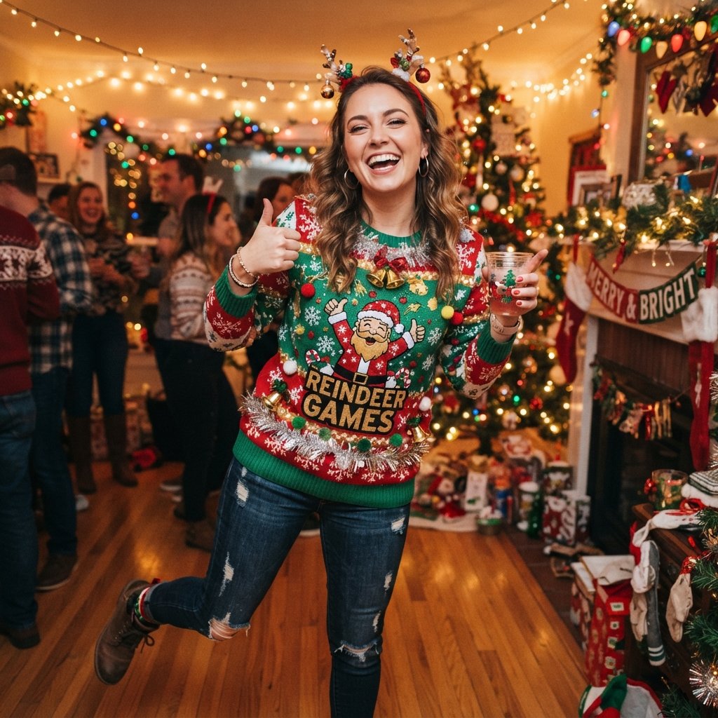 27 Best Christmas Outfit Ideas for Women This Holiday Season 26 Ugly Sweater Party Outfit Ideas