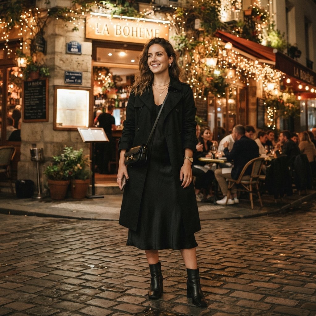 Black Trench Coat Outfit Date Night Ideas