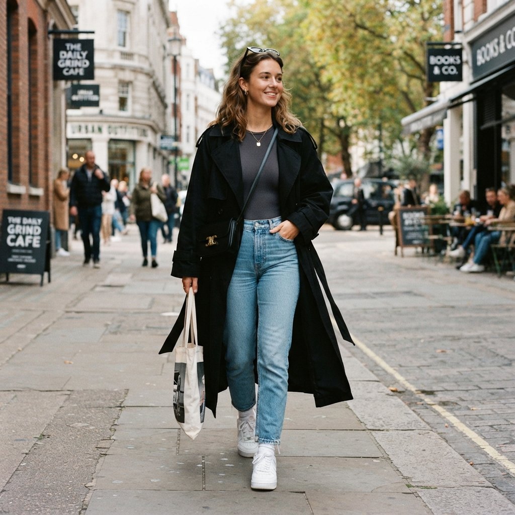 Oversized Black Trench Coat Outfit Ideas