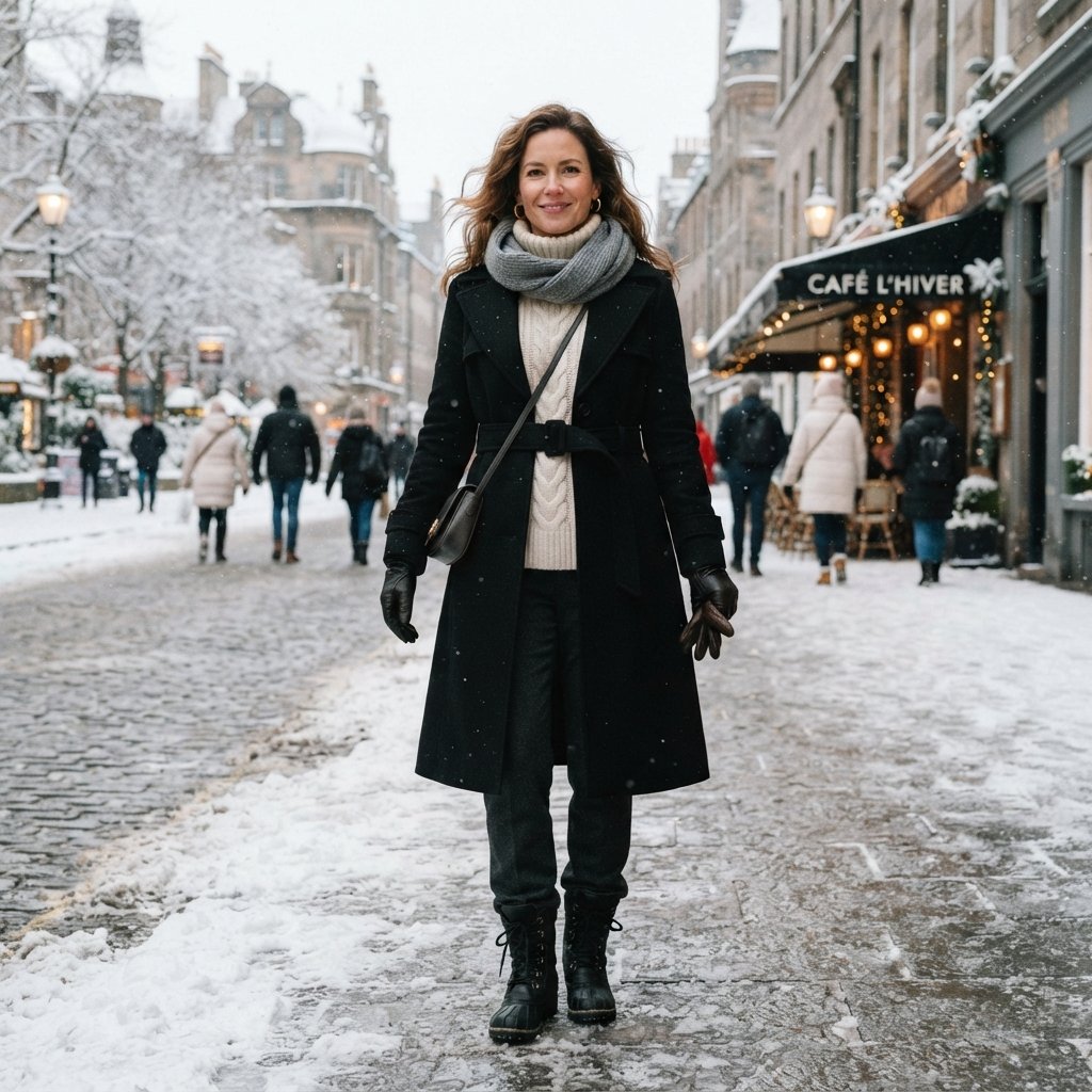 Black Trench Coat Winter Outfit Ideas