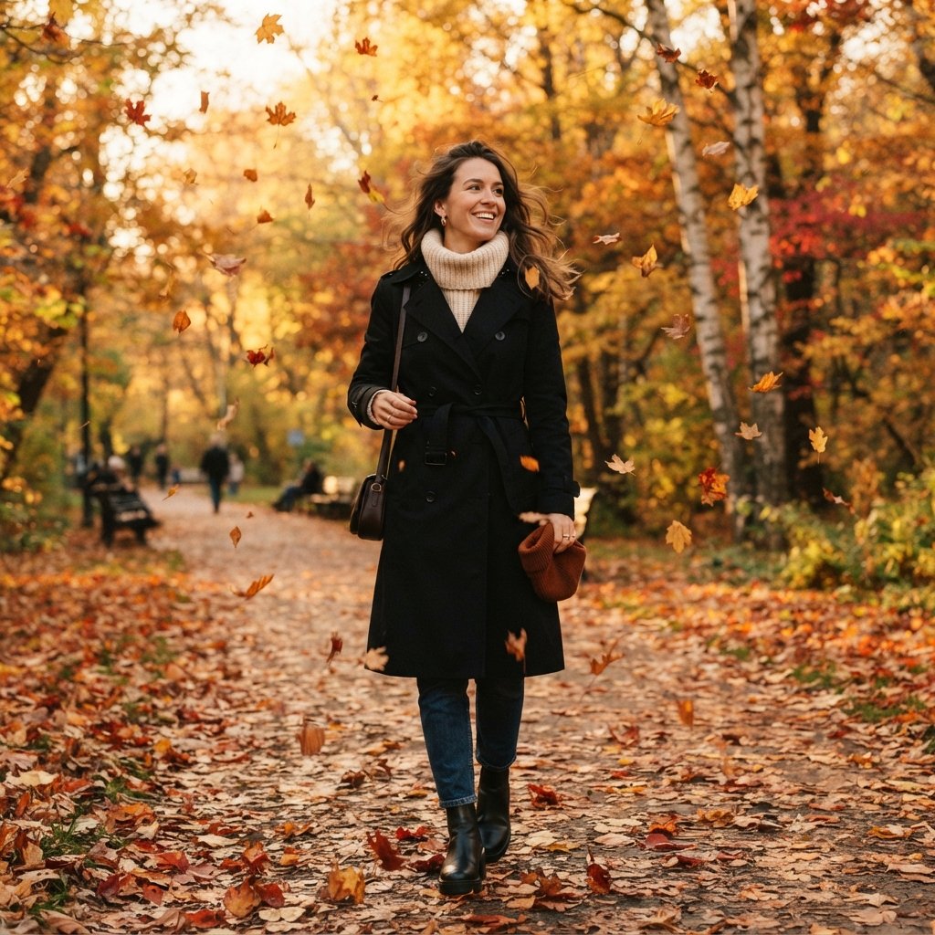 Black Trench Coat Fall Outfit Ideas