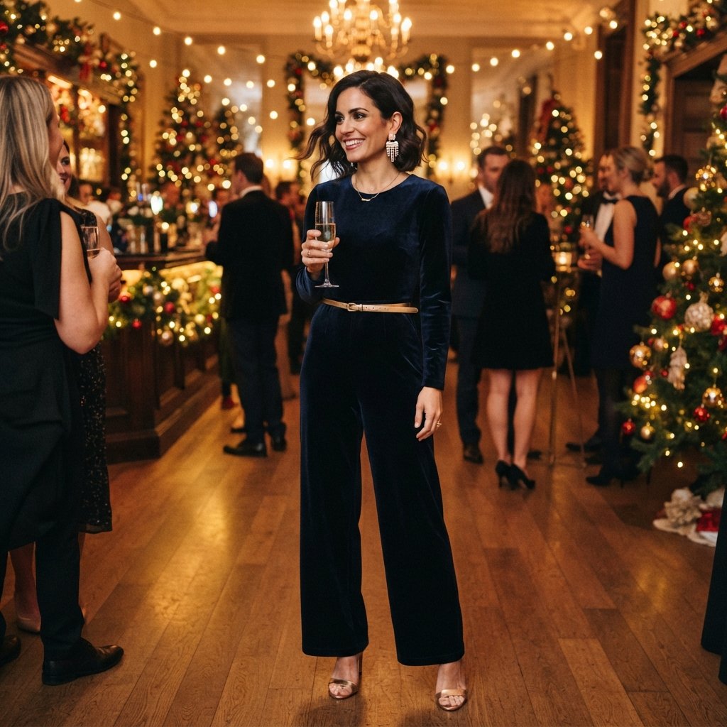 27 Best Christmas Outfit Ideas for Women This Holiday Season 21 Christmas Jumpsuit Outfit Ideas