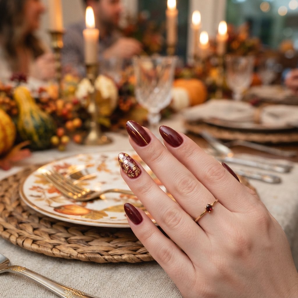 24 November Nails Almond Looks Worth Saving This Fall 14 Thanksgiving-Inspired Almond Nail Ideas
