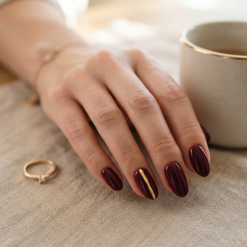 November Nail Ideas: 24 Cozy Fall Looks to Try 18 Gold Accent Nail Ideas