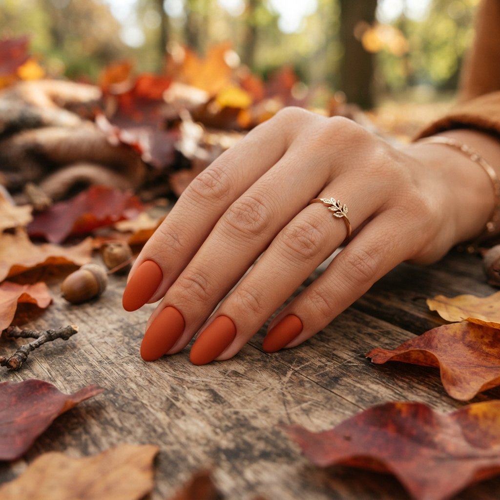November Nail Ideas: 24 Cozy Fall Looks to Try 3 Burnt Orange Nail Ideas