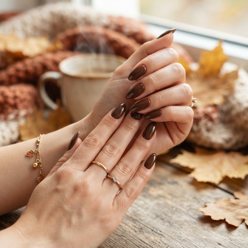 Chocolate Brown Nail Ideas