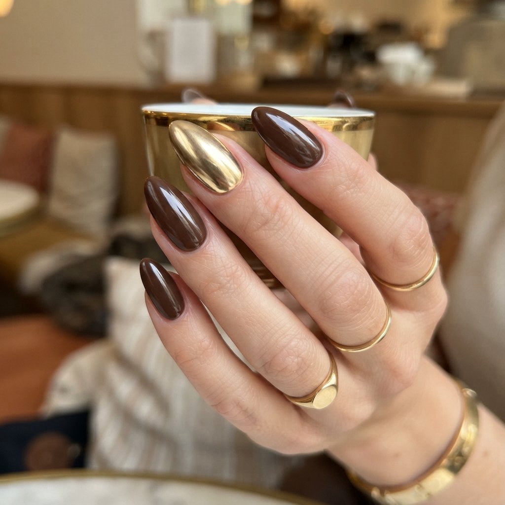 24 November Nails Almond Looks Worth Saving This Fall 25 Statement Accent Nail Ideas