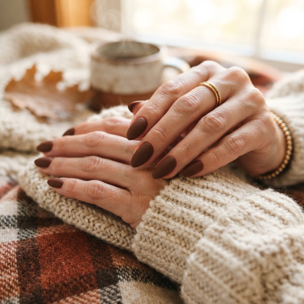 24 November Nails Almond Looks Worth Saving This Fall 3 Chocolate Brown Almond Nail Ideas