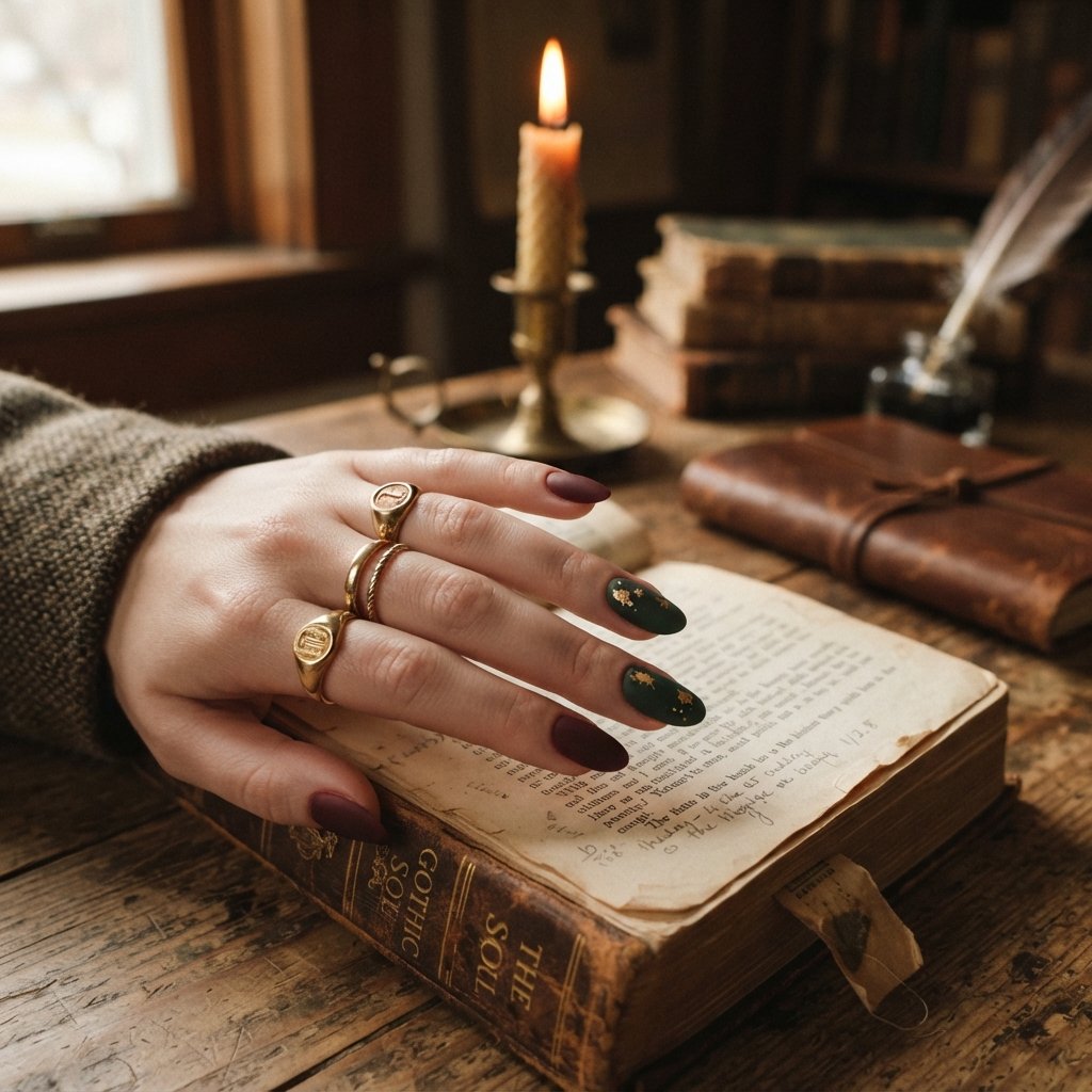 November Nail Ideas: 24 Cozy Fall Looks to Try 11 Dark Academia Nail Ideas