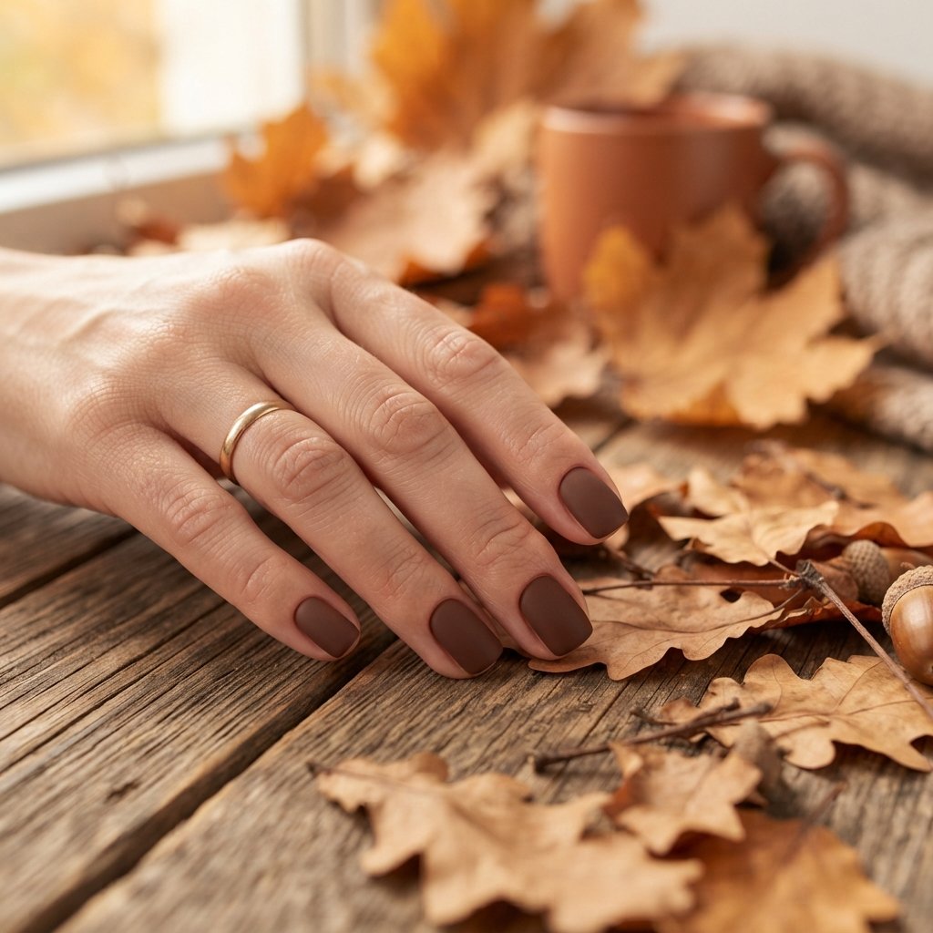 25 Best November Nail Colors Ideas for Every Skin Tone 3 Chocolate Brown November Nail Colors Ideas