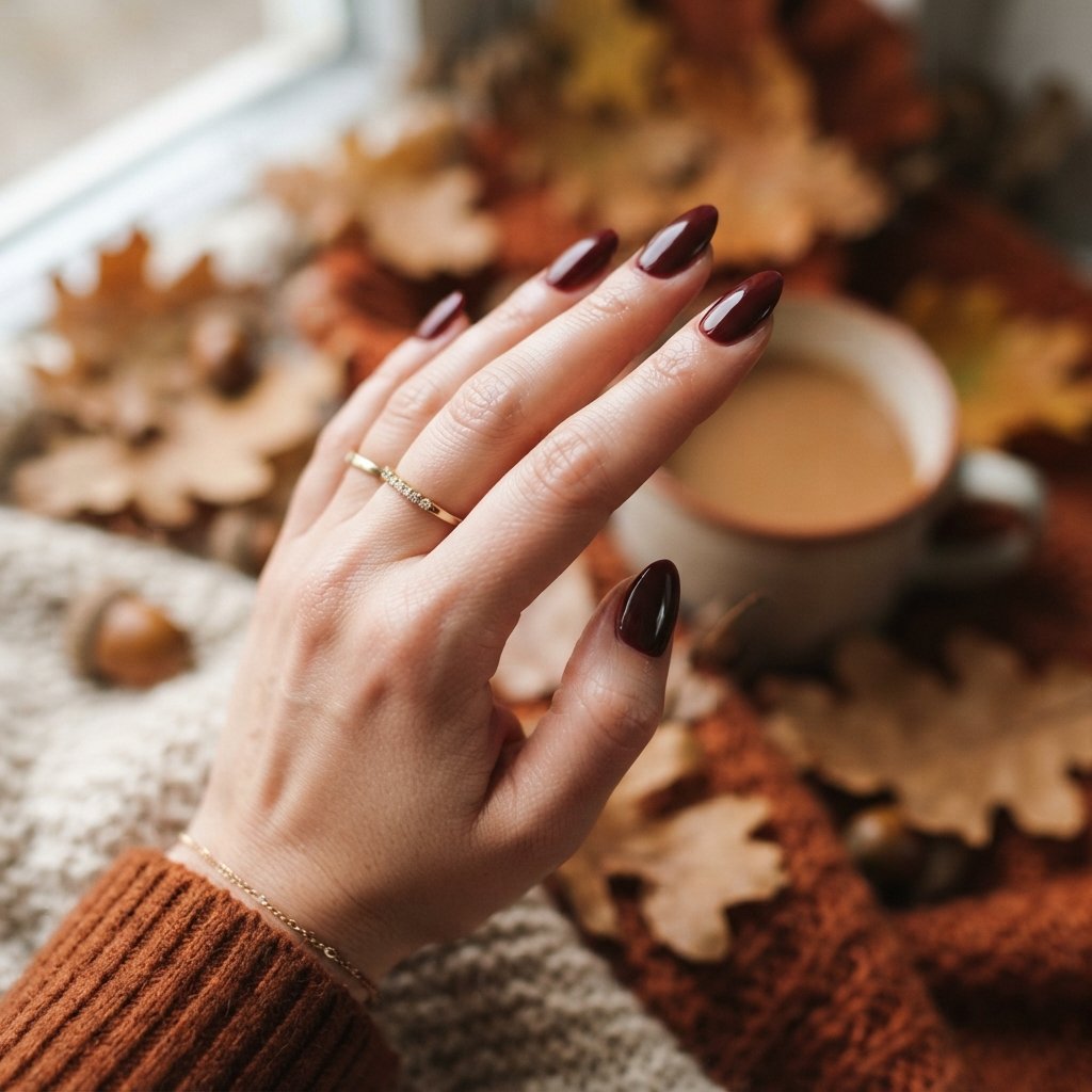 24 November Nails Almond Looks Worth Saving This Fall 2 Burgundy Almond Nail Ideas