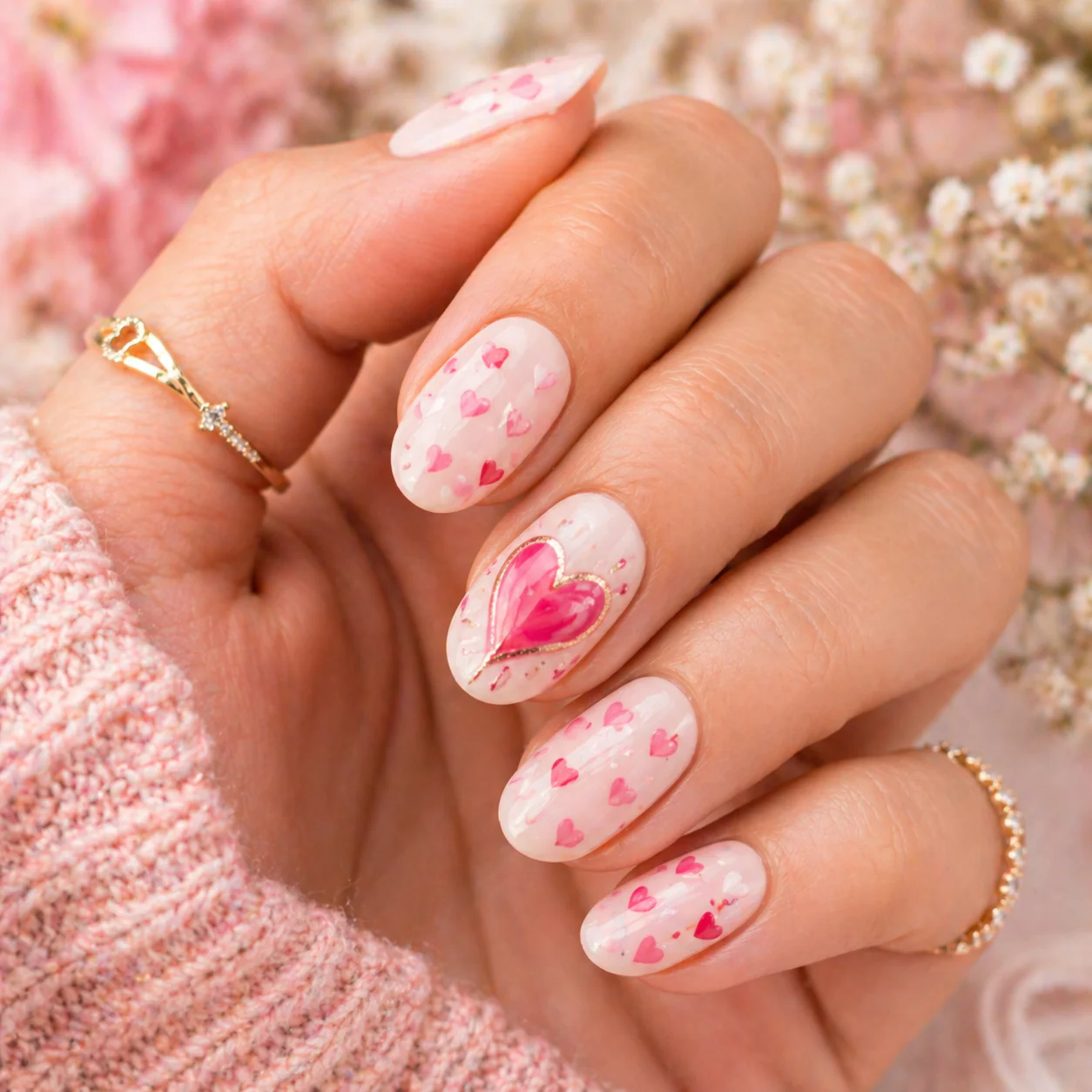 25 Cute Pink Spring Nails Ideas for a Stylish New Look 24 Pink Heart Nail Art Ideas