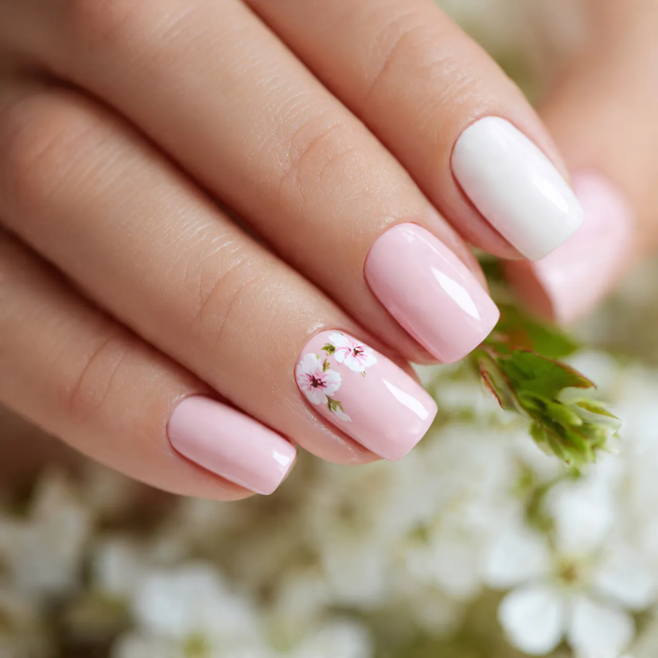 25 Cute Pink Spring Nails Ideas for a Stylish New Look 12 Light Pink and White Nails Ideas