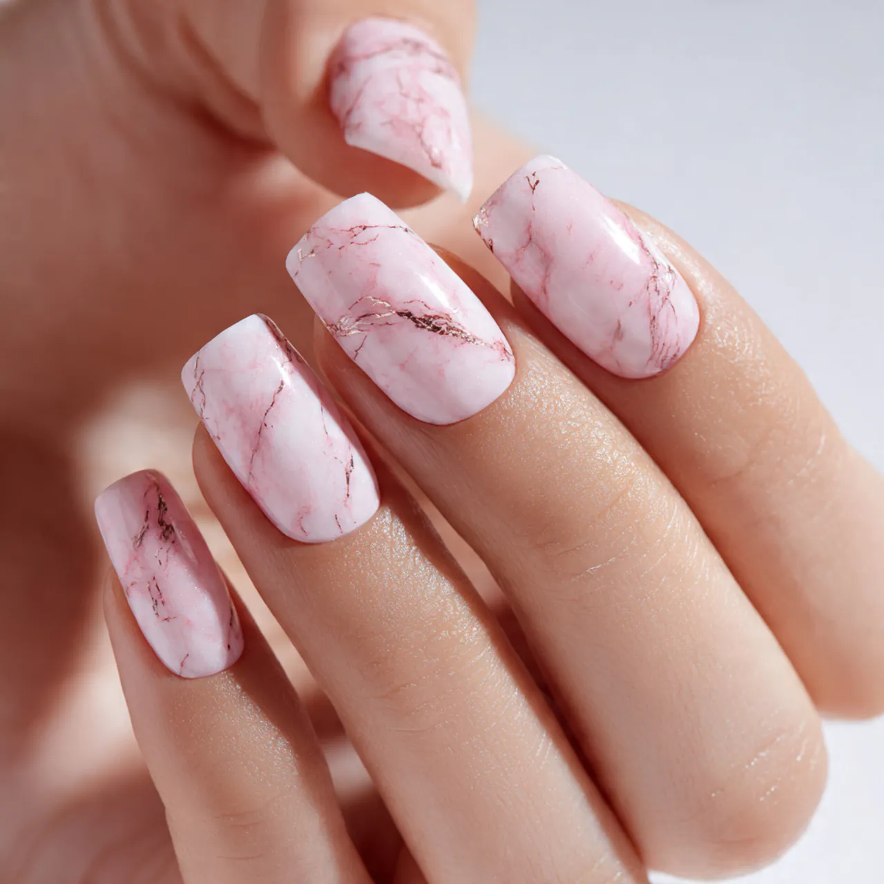 25 Cute Pink Spring Nails Ideas for a Stylish New Look 11 Pink Marble Nail Art Ideas