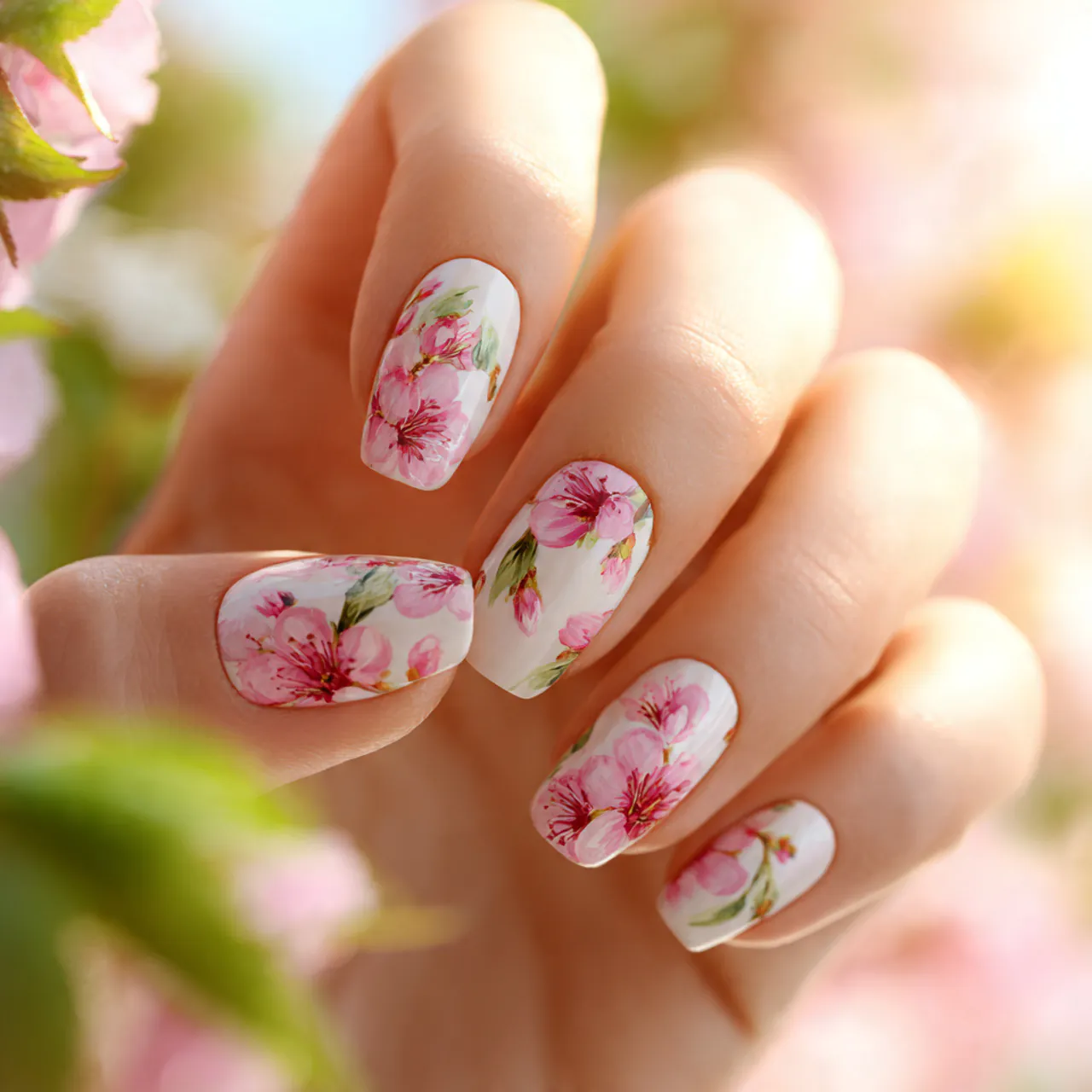25 Cute Pink Spring Nails Ideas for a Stylish New Look 5 Pink Floral Spring Nails Ideas