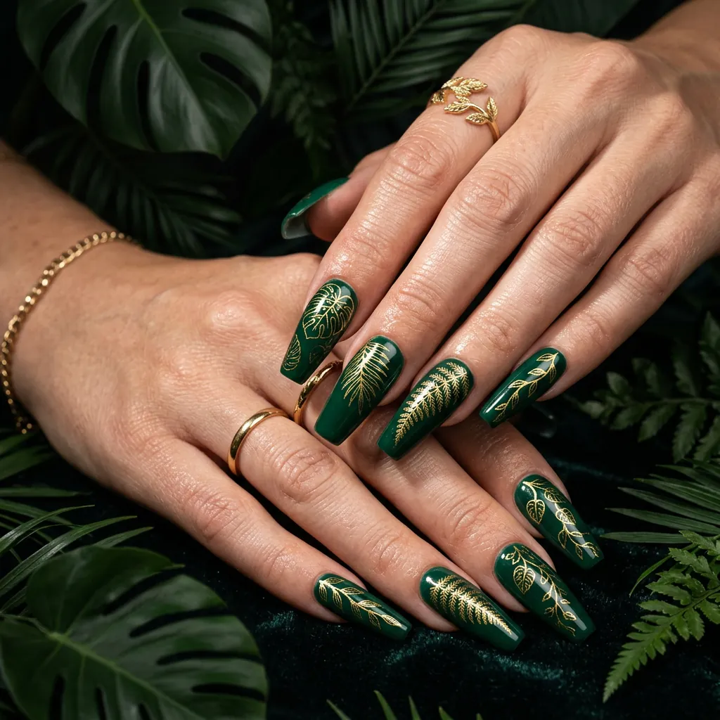 Leaf and Botanical Nail Ideas