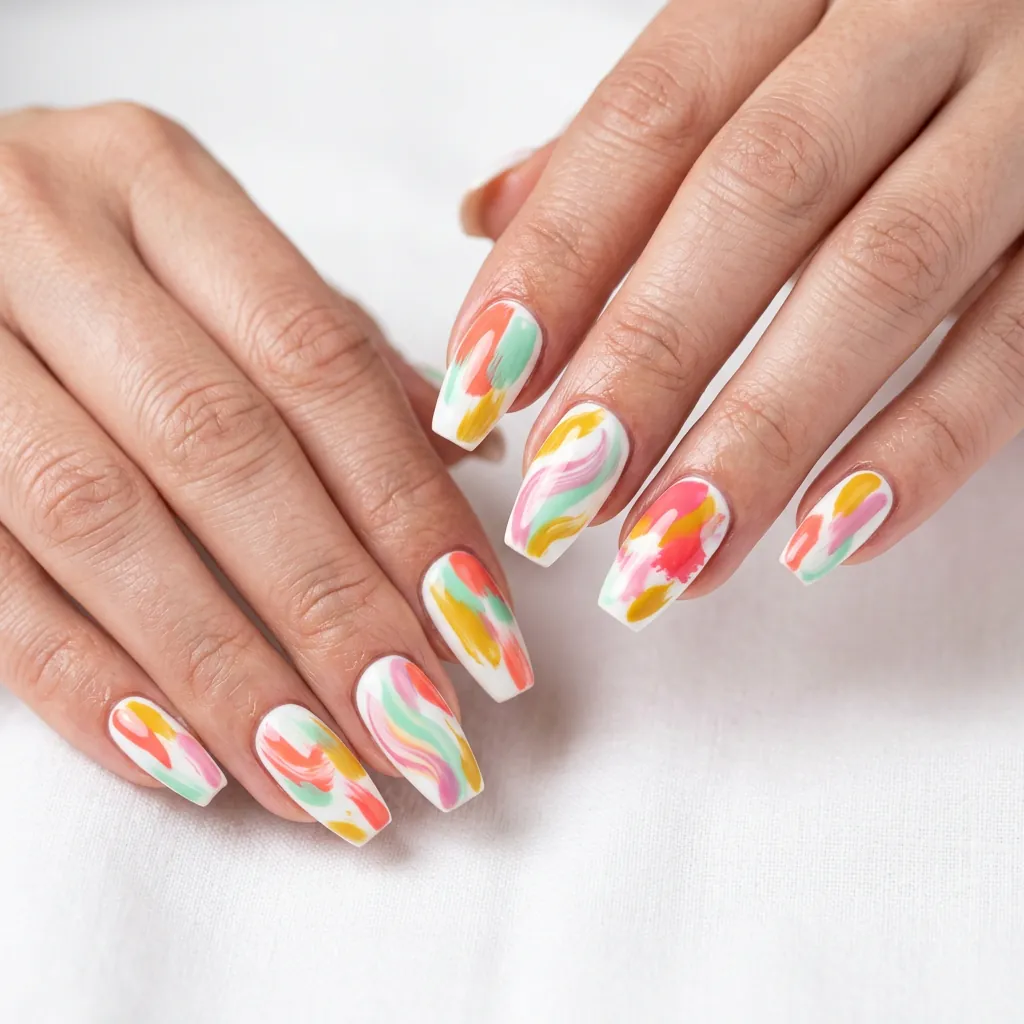 Abstract Colorful Spring Nails Ideas