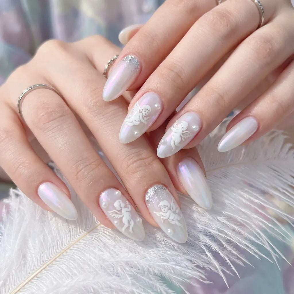 Angelcore Nails Aesthetic Ideas