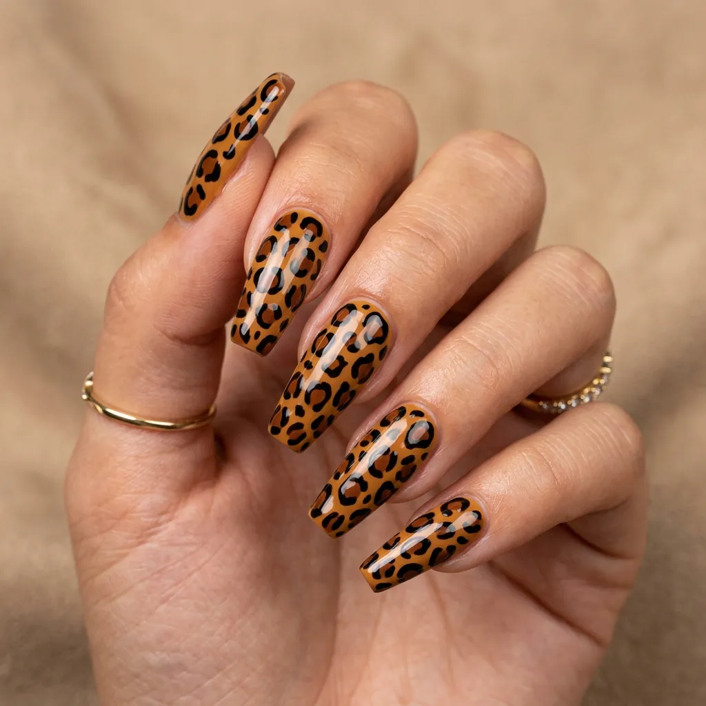 Animal Print Nails Gel