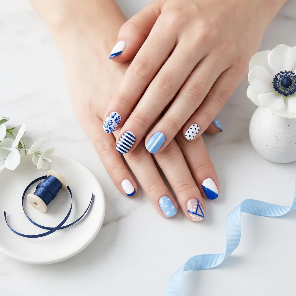 Nails Blue: 30 Stunning Designs You'll Obsess Over 19 Blue and White Nail Ideas