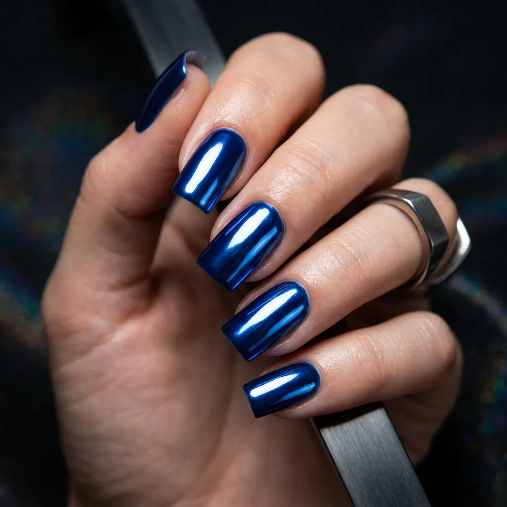 Nails Blue: 30 Stunning Designs You'll Obsess Over 15 Blue Chrome Nail Design