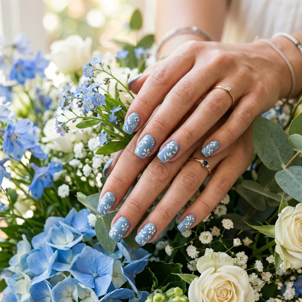 Nails Blue: 30 Stunning Designs You'll Obsess Over 17 Blue Floral Nail Design