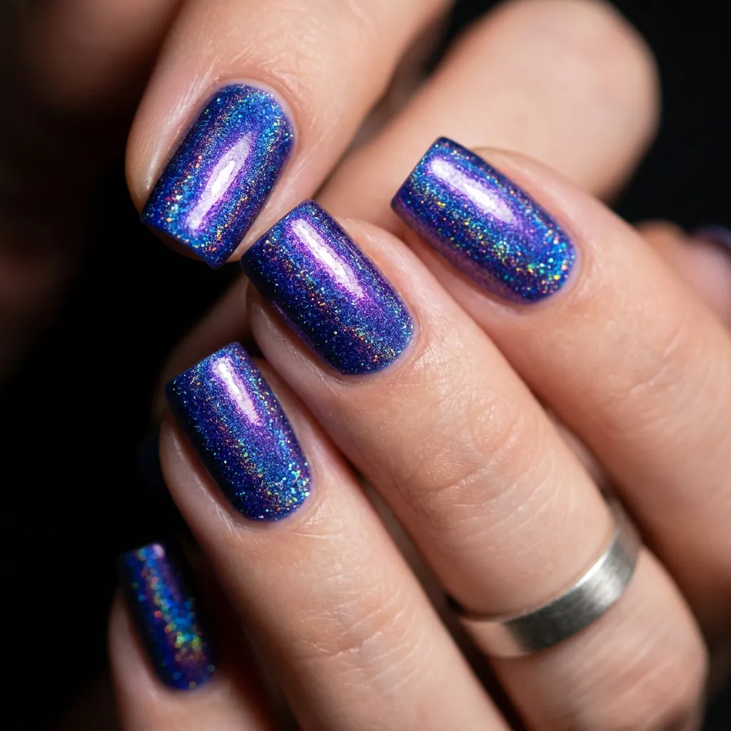 Nails Blue: 30 Stunning Designs You'll Obsess Over 30 Blue Holographic Nail Ideas