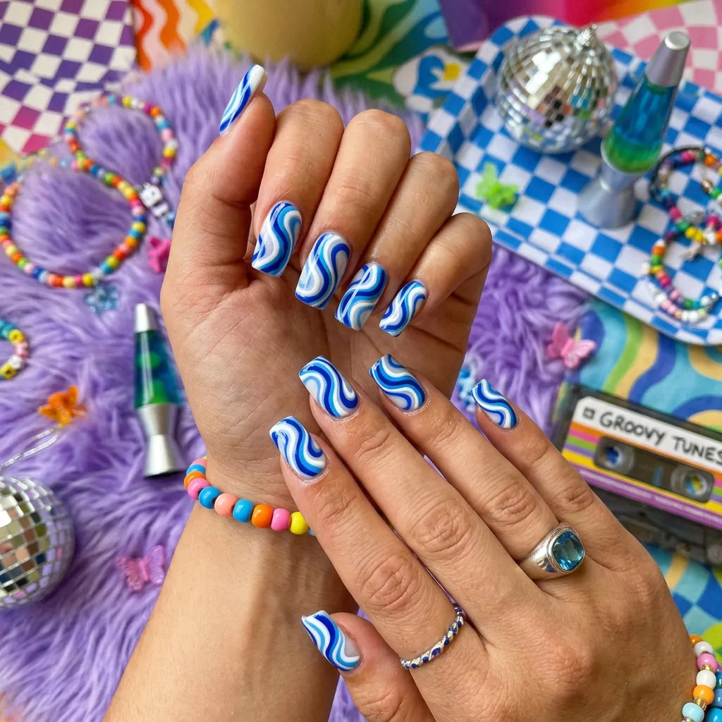 Nails Blue: 30 Stunning Designs You'll Obsess Over 21 Blue Swirl Nail Art