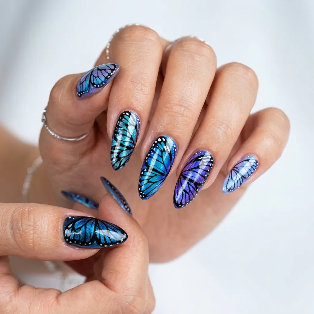 Nails Cute Ideas: 30 Stunning Looks to Spark Your Next Manicure 7 Butterfly Wing Nail Ideas