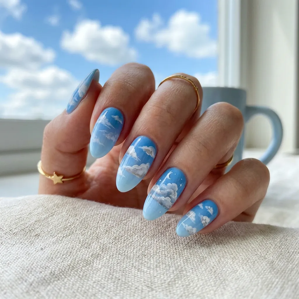 Nails Cute Ideas: 30 Stunning Looks to Spark Your Next Manicure 5 Cloud and Sky Nail Ideas