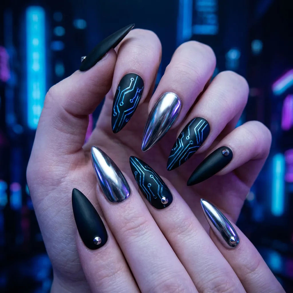 Cyber Nails Aesthetic Ideas