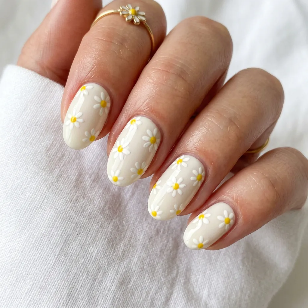 Nails Cute Ideas: 30 Stunning Looks to Spark Your Next Manicure 11 Daisy Print Nail Ideas