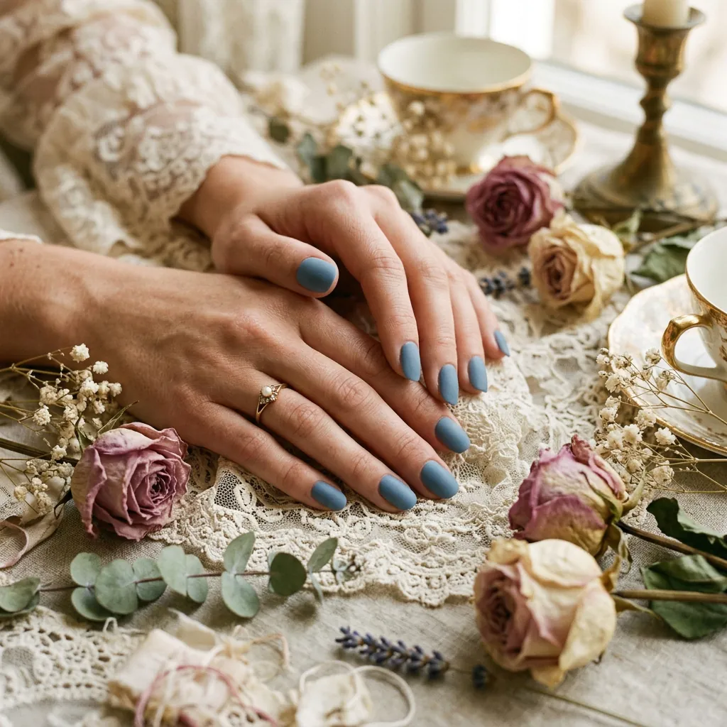 Nails Blue: 30 Stunning Designs You'll Obsess Over 24 Dusty Nails Blue Ideas