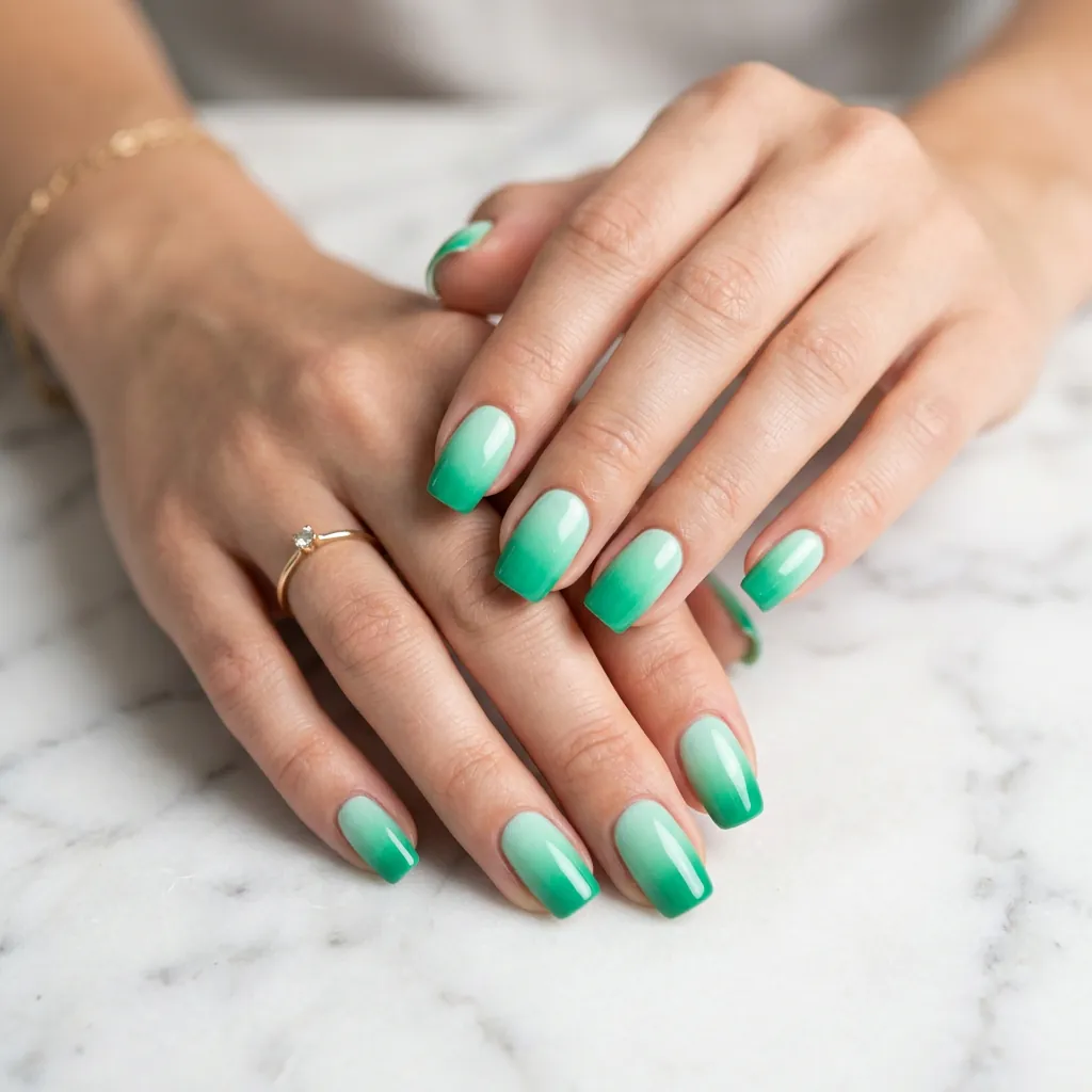 Nails Green Ideas: 30 Creative Looks to Inspire Your Next Manicure 3 Nails Green Ombre Gradient Ideas