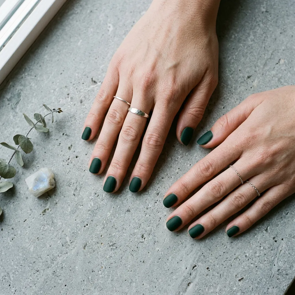 Nails Green Ideas: 30 Creative Looks to Inspire Your Next Manicure 6 Nails Green Matte Finish Ideas